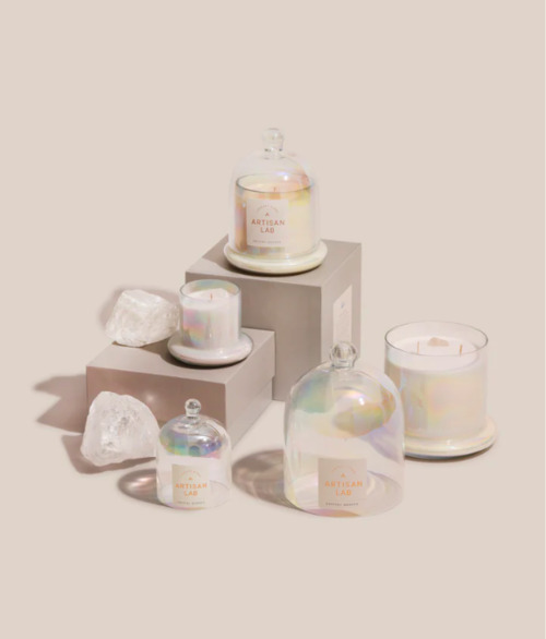 Artisan lab crystal quartz candles