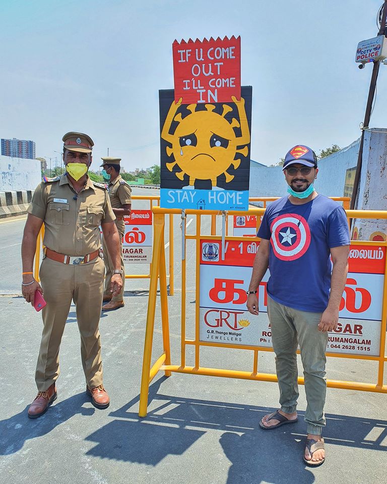 B.Gowtham chennai based artists who meade the coronavirus helmet featured in currentMood magazine -