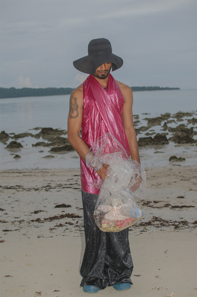 currentMood, an online Indian magazine shoots their 10th Issue, #lifeInPlastic in the Andaman and Nicobar Islands, using plastic waste found on the beaches as styling props.